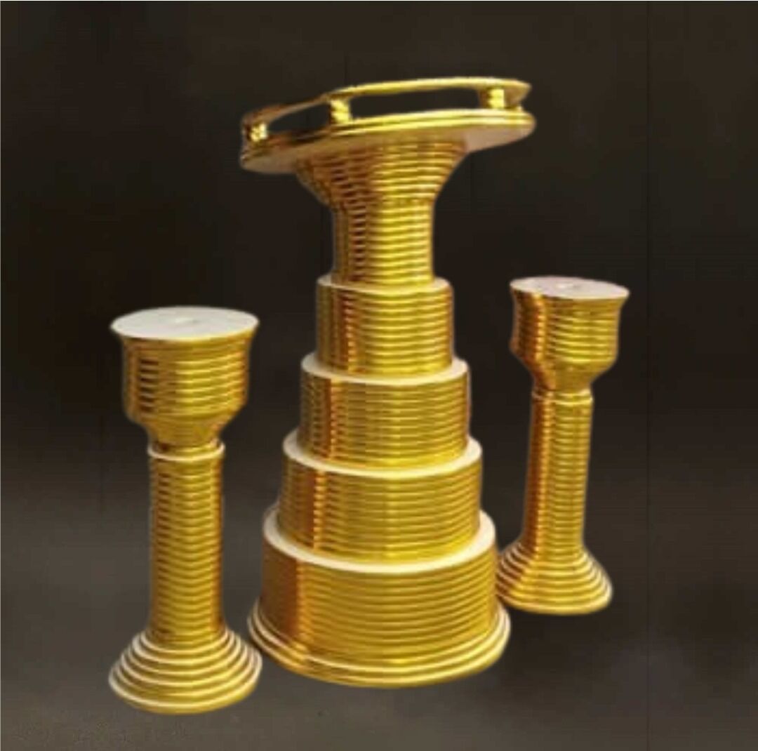 golden Pyramid pulpit design and flower vase