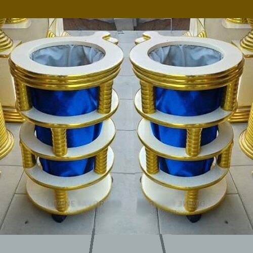 blue color offering bag basket