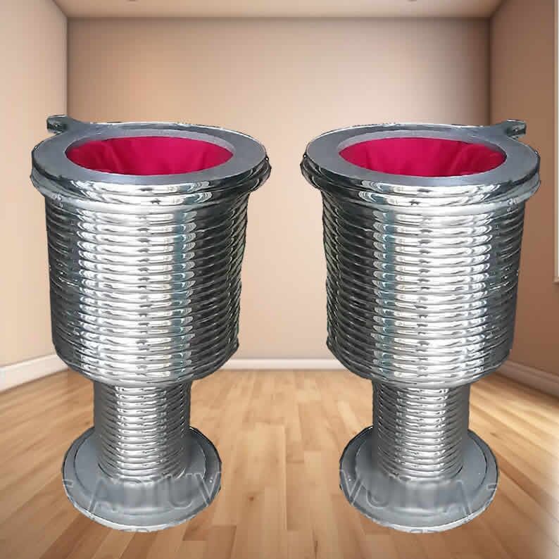 silver striped church offering bag basket