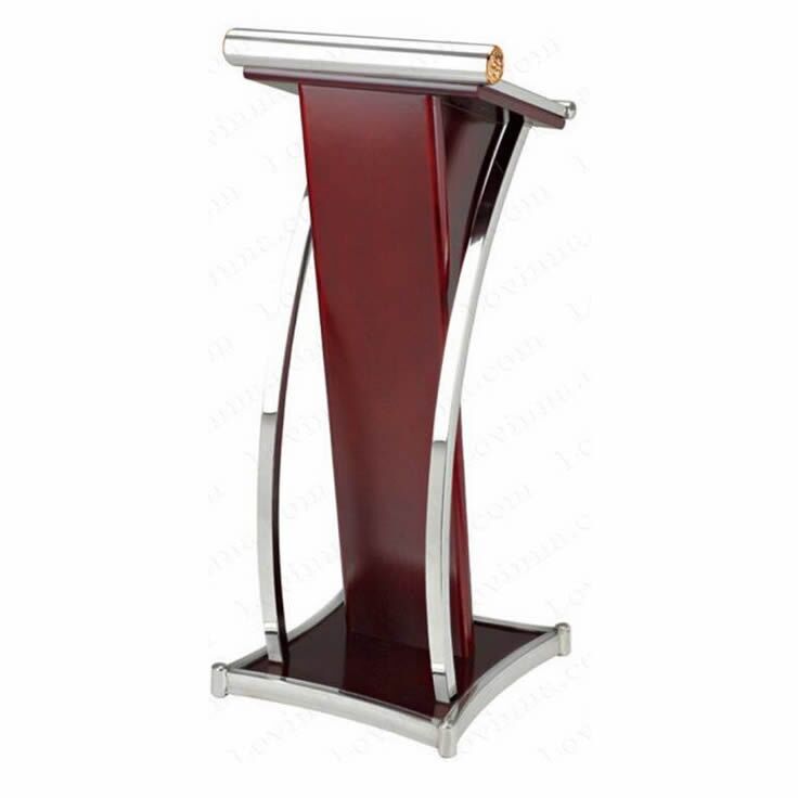 curved metal wood pulpit