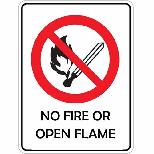 "Flame prohibition safety sign from Lagos warning sign makers"