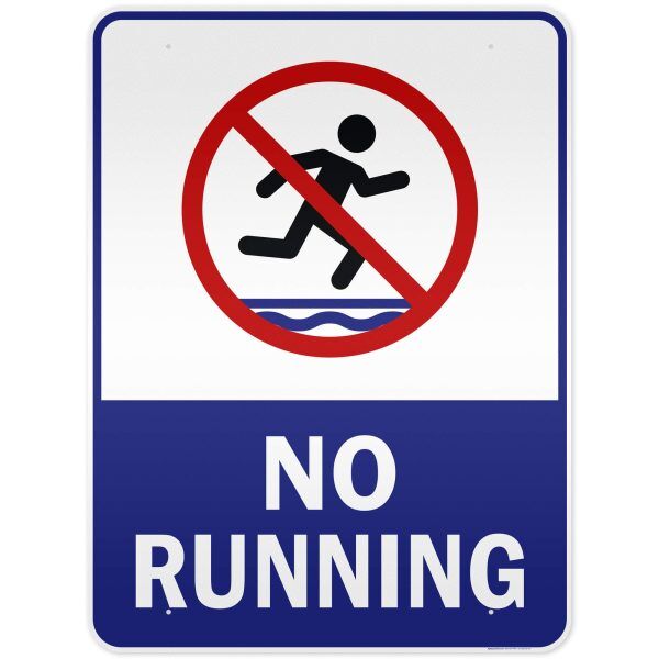 "No running sign available from affordable warning signs in Lagos"