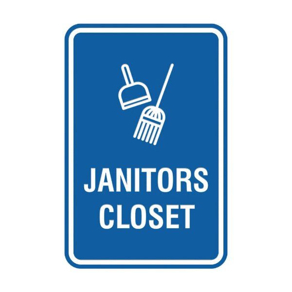Organized facility with a visible "Janitor Closet" sign by Eloquent Display in Lagos.