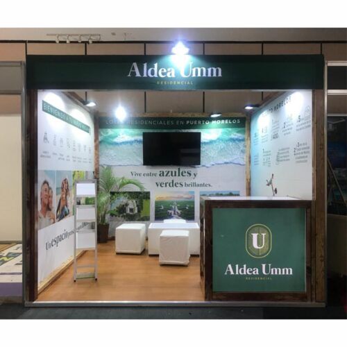Modern Exhibition Booth with Brochure and Display Stands in Nigeria