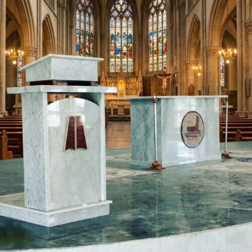 marble altar table and pulpit